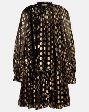 Ulla Johnson Loretta Silk-Blend Fil Coupe Minidress - Black