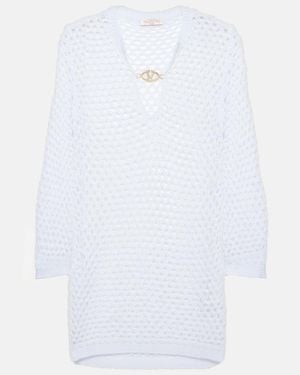 Valentino Fishnet Beach Dress - White