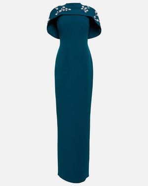 Safiyaa Embellished Crepe Gown - Blue