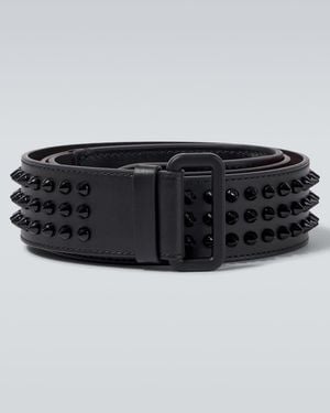 Christian Louboutin Loubi Spiked Leather Belt - Black
