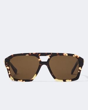 Bottega Veneta Eckige Sonnenbrille Navigator - Braun