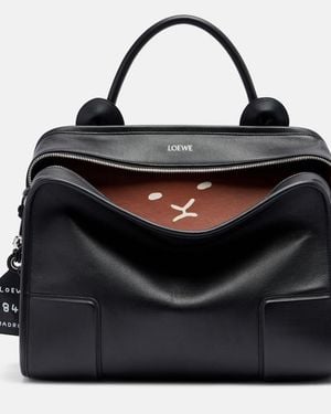 Loewe Amazona 180 Lion Intarsio Large Tote Bag - Black