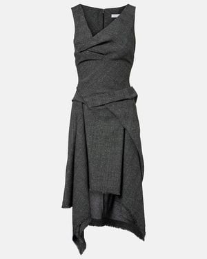 McQueen Wool Midi Dress - Black