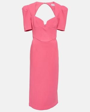 Rebecca Vallance Marie Puff-Sleeve Midi Dress - Pink