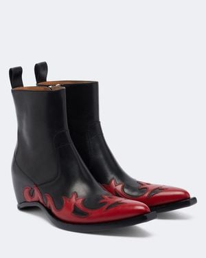 Maison Margiela Heel-Less Leather Cowboy Boots - Brown