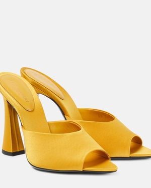Saint Laurent Suite 105 Satin Crepe Mules - Yellow