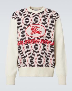 Burberry Pullover Aus Jacquard - Weiß
