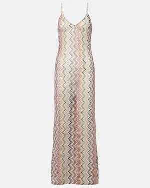 Missoni Zigzag Lame Maxi Dress - Natural