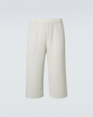 Homme Plissé Issey Miyake Monthly Colors: May Pleated Straight Trousers - White