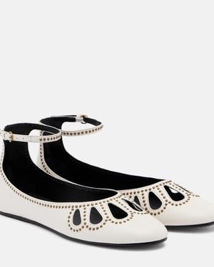 Isabel Marant Verzierte Ballerinas Bloris Aus Leder - Weiß