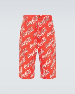 ERL Printed Cotton Canvas Bermuda Shorts - Red