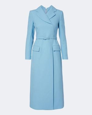 Emilia Wickstead Midikleid Kalonice Aus Woll-Crepe - Blau