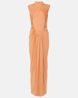 Alaïa Draped Open-back Gown - Orange