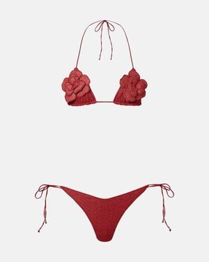 Oséree Bikini Lumiere Aus Lame - Rot