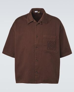 Loewe Paula's Ibiza Anagram Cotton-Blend Shirt - Brown