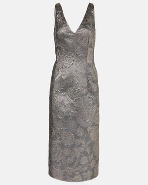 TOTEME Floral Brocade Cocktail Dress - Gray