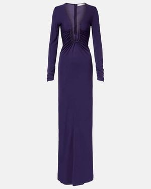 Christopher Esber Arced Palm Cutout Gathered Gown - Purple