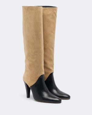 Jude Stiefel Edita Aus Leder Und Veloursleder - Natur