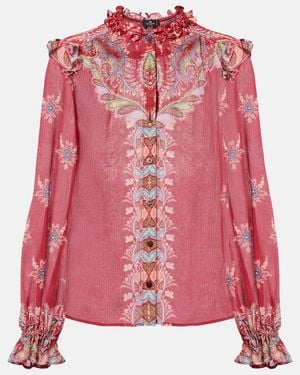 Etro Printed Crepon Blouse - Pink