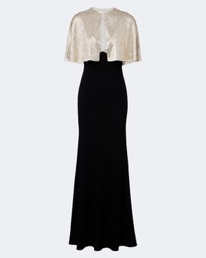 Roland Mouret Caped Embellished Gown - Black