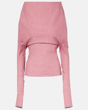 Rick Owens Draped Cotton-Blend Top - Pink