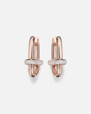 Pomellato Pendientes Iconica De Oro Rosa De 18 Ct (750/1000) Con Diamantes - Blanco