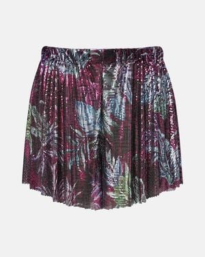 Rabanne Printed Chainmail Shorts - Purple