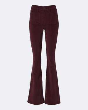 Veronica Beard Beverly Cotton Corduroy Flared Trousers - Purple