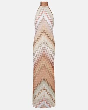 Missoni Halterneck Lame Maxi Dress - Natural