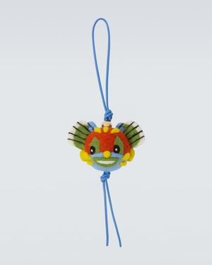 Loewe X Louis Wain Knight Cat Wool Bag Charm - White