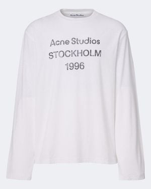 Acne Studios Logo Cotton-Blend Jersey T-Shirt - White