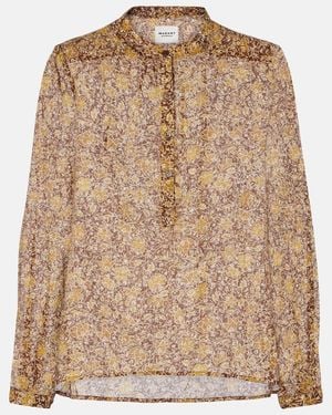 Isabel Marant Maria Floral Cotton Voile Blouse - Natural