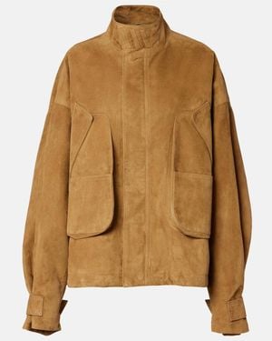 The Attico Suede Bomber Jacket - Brown