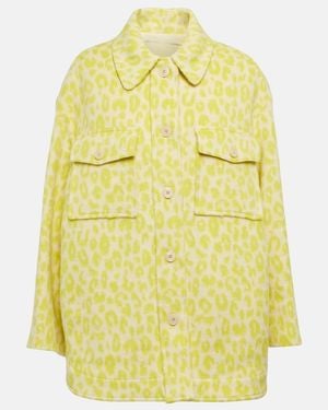 Isabel Marant Printed Virgin Wool Overshirt - Yellow