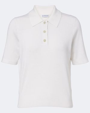 Burberry Wool Polo Shirt - White