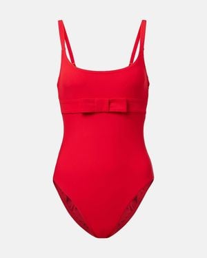 Karla Colletto Bow-Detail Swimsuit - Red