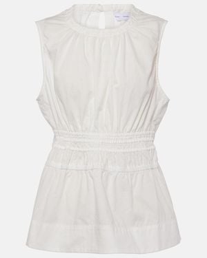 Proenza Schouler Label Birdie Cotton Poplin Top - White