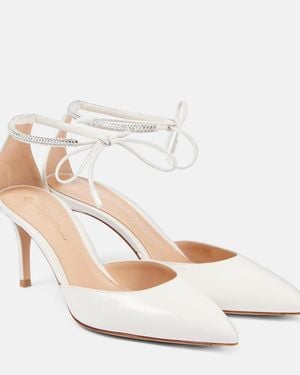 Gianvito Rossi Bridal Montecarlo D'Orsay 70 Leather Pumps - White
