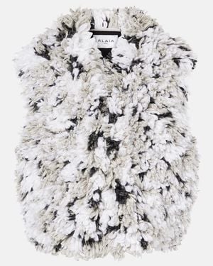Alaïa Lynx Faux Shearling Jacquard Vest - Metallic