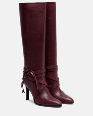 Isabel Marant Analui 90 Leather Knee-High Boots - Red