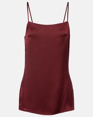 Asceno Pisa Silk Satin Camisole - Red
