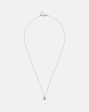 PERSÉE Halskette Alphabet A Aus 18Kt Gelbgold Mit Diamanten - Weiß