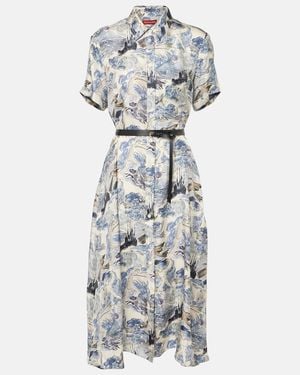 Altuzarra Vestido Camisero Kiera De Seda - Gris