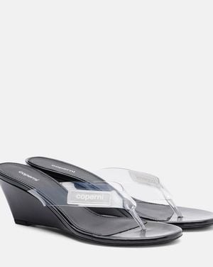 Coperni Logo Pvc Wedge Thong Sandals - White