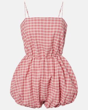 Faithfull the Brand Riatto Checked Cotton Romper - Pink
