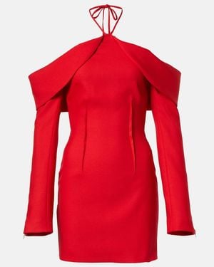 David Koma Wool-Blend Minidress - Red