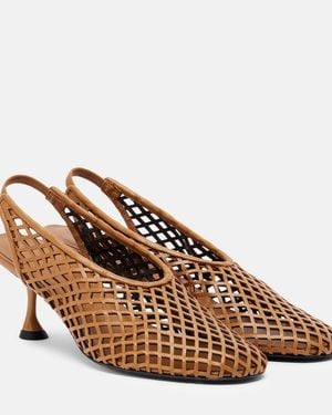 Proenza Schouler Tee Leather Slingback Court Shoes - Brown