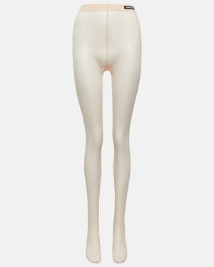 Miu Miu Knit Tights - White