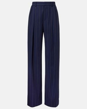 Ralph Lauren Jody Wool Wide-Leg Trousers - Blue