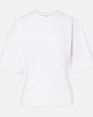 Agolde Storey Gathered Cotton Jersey T-Shirt - White